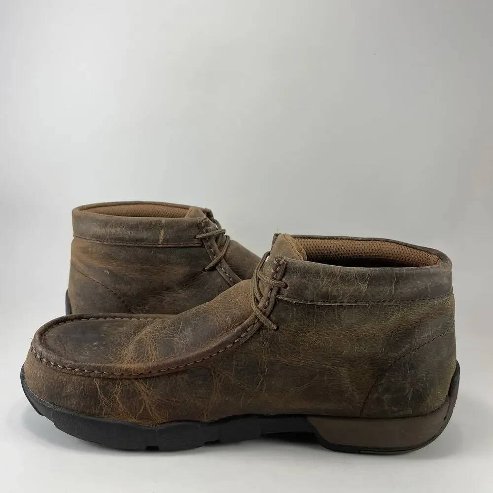 Justin Boots 235 Steel Toe Work Boots Brown Cappie Casual Mens Size 9.5 Chukka